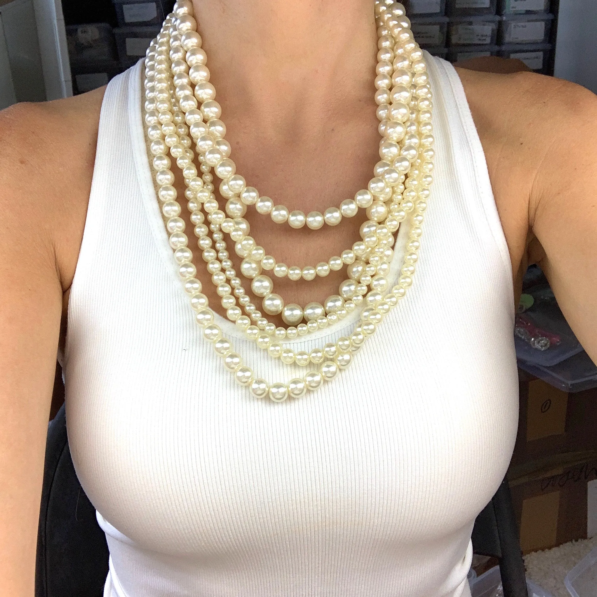 Coral Layered Bead Necklace