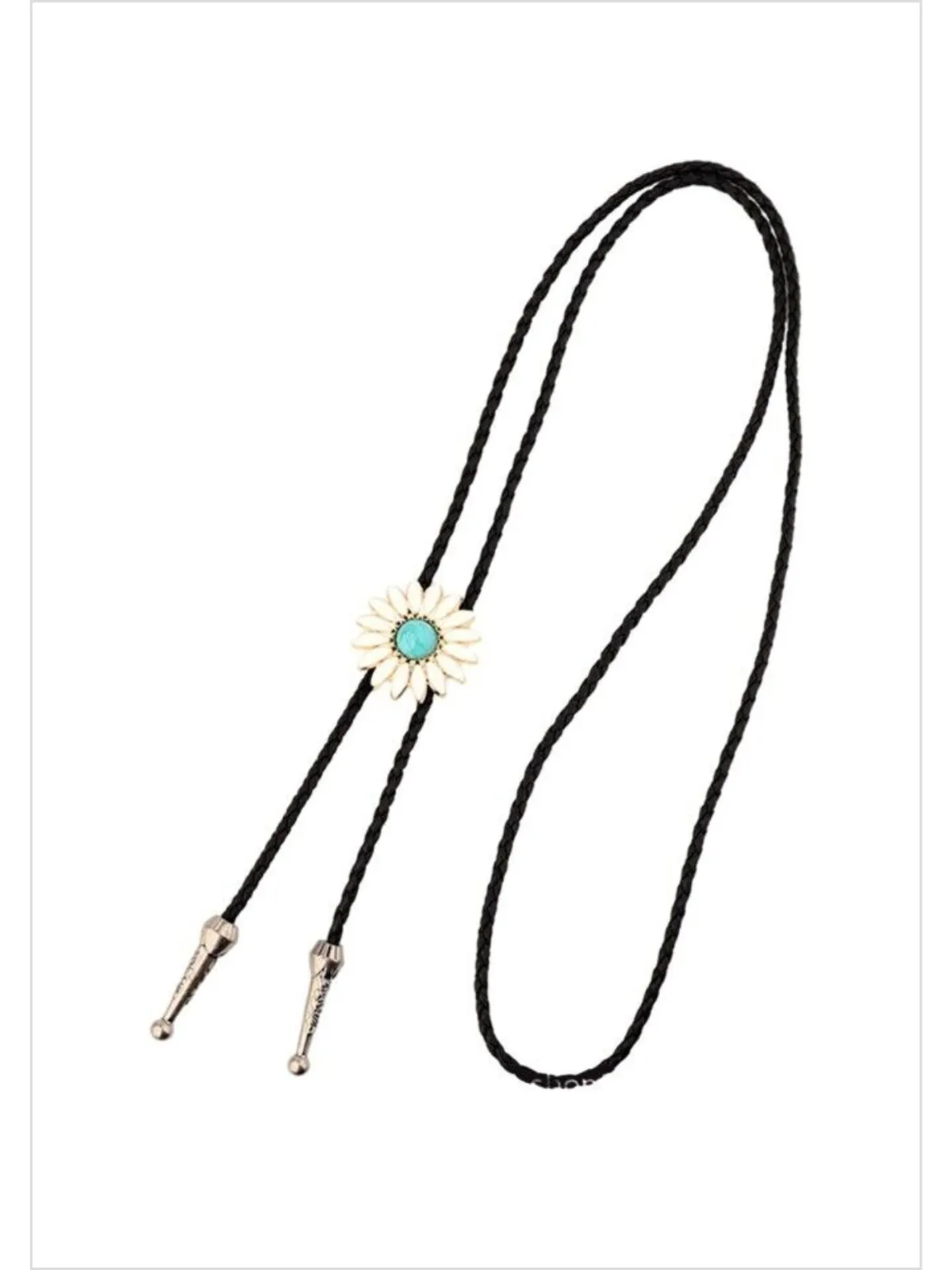 Country Flowers Turquoise Bolo Necklace