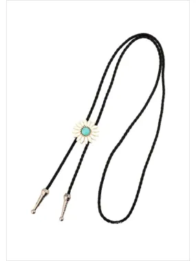 Country Flowers Turquoise Bolo Necklace