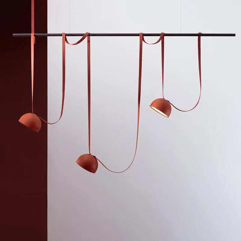 Creative Long Cable Pendant Lights Black/Red DIY Belt Design Hanging Lamp Living Room Bedroom Hall Designer Suspension Lights