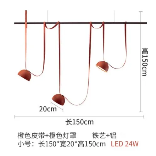 Creative Long Cable Pendant Lights Black/Red DIY Belt Design Hanging Lamp Living Room Bedroom Hall Designer Suspension Lights