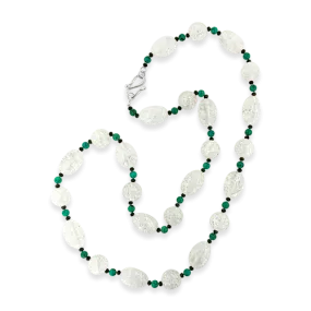Crystal, Turquoise & Black Spinel Necklace