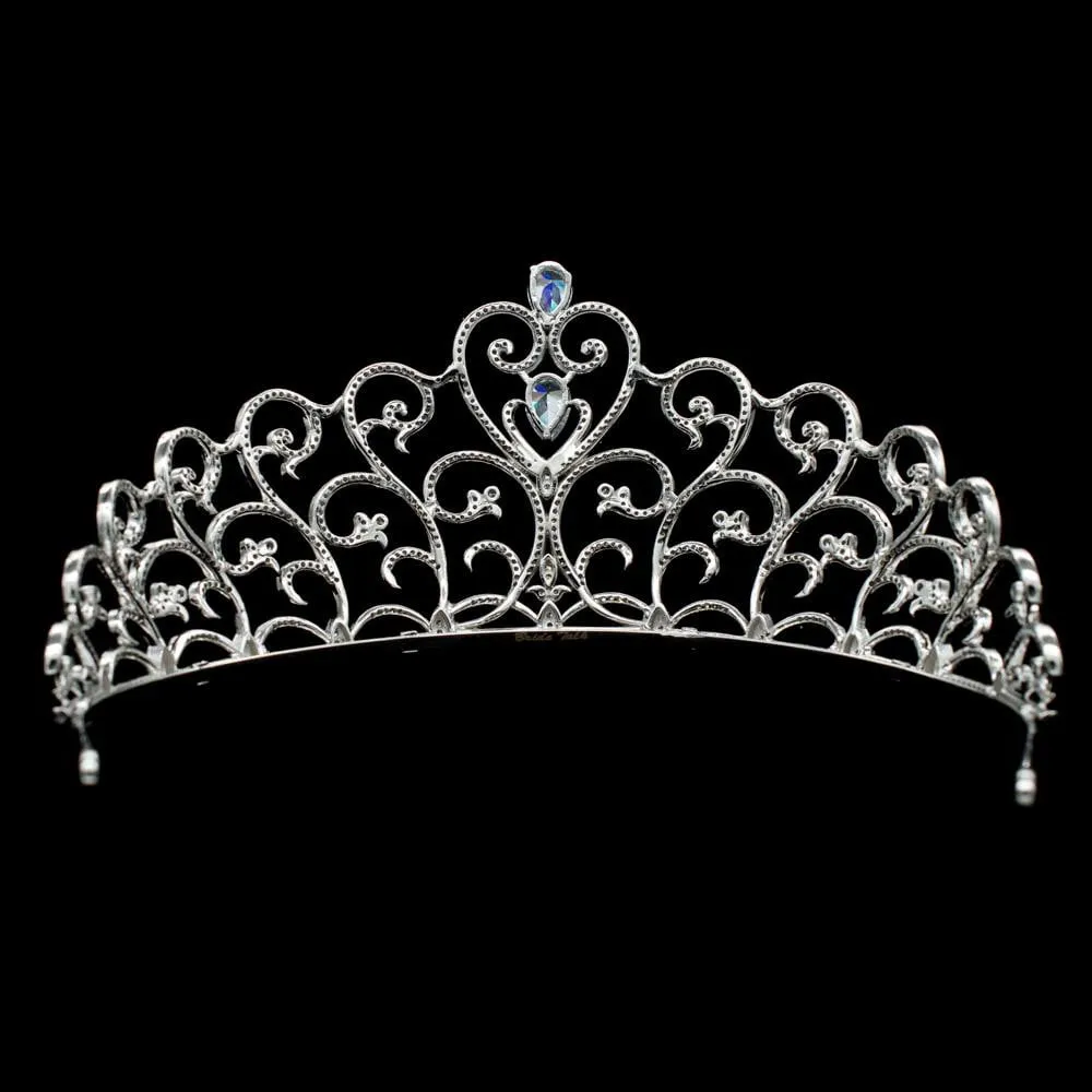 Crystals Full Cubic Zirconia Heart Bridal Wedding Tiara Crown TR15119