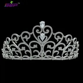 Crystals Full Cubic Zirconia Heart Bridal Wedding Tiara Crown TR15119