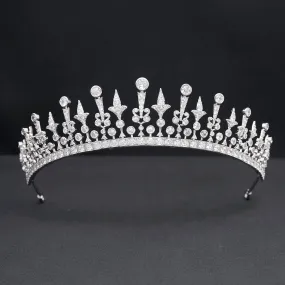 Cubic Zirconia Royal Replica Tiara for Wedding,Crystal Bride Tiaras for Bride CH10385