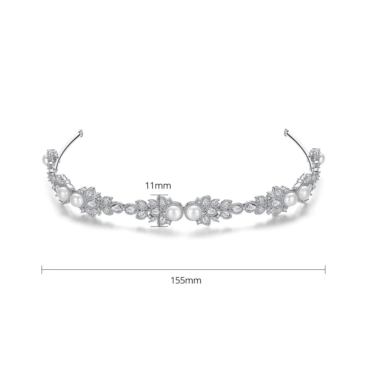 Cubic Zirconia Wedding Tiaras for Bridal Flower Headband,Gatherings Hair Accessories T16G15