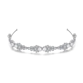 Cubic Zirconia Wedding Tiaras for Bridal Flower Headband,Gatherings Hair Accessories T16G15
