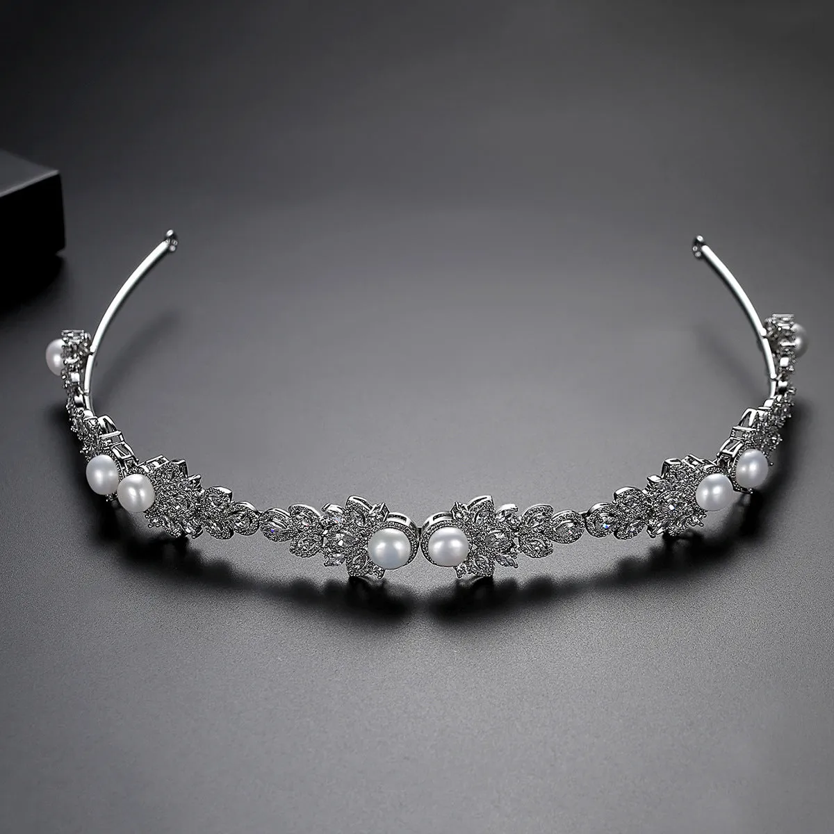 Cubic Zirconia Wedding Tiaras for Bridal Flower Headband,Gatherings Hair Accessories T16G15