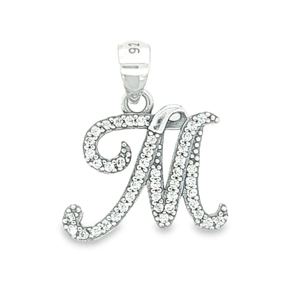 D1447 Letter M CZ Pendant