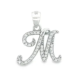 D1447 Letter M CZ Pendant