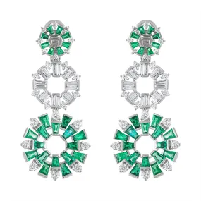 Diamond and Emerald Earrings