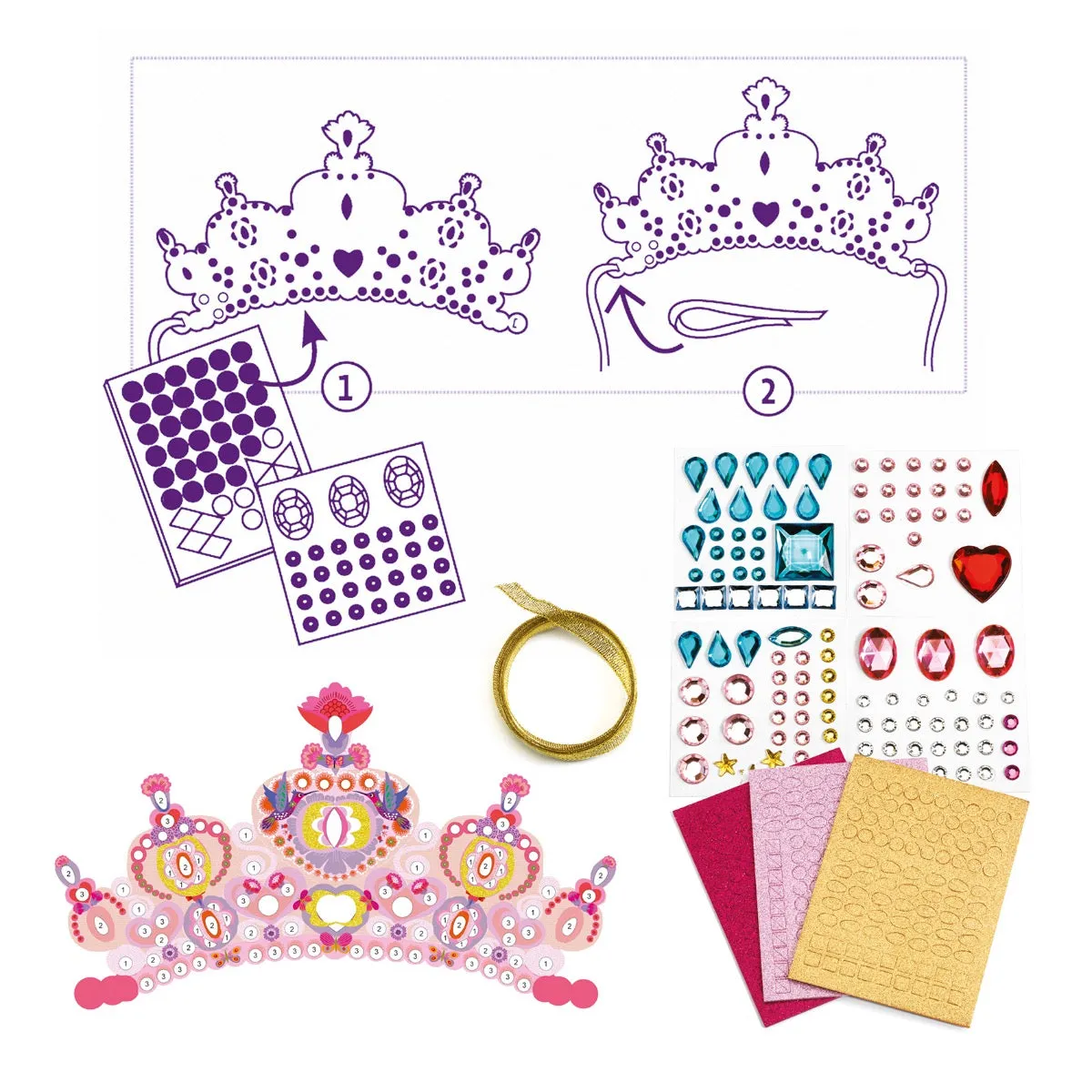 Djeco Do It Yourself - Mosaic Tiaras - Like a Princess