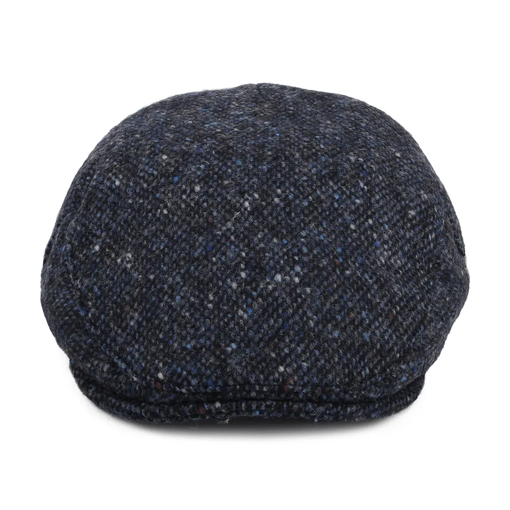Donegal Tweed Marl Foyle Flat Cap - Blue-Black