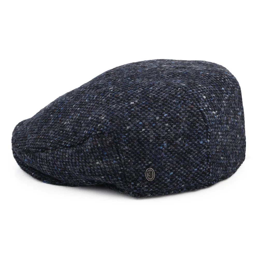 Donegal Tweed Marl Foyle Flat Cap - Blue-Black
