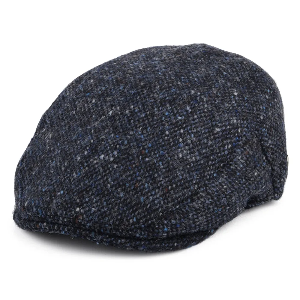 Donegal Tweed Marl Foyle Flat Cap - Blue-Black