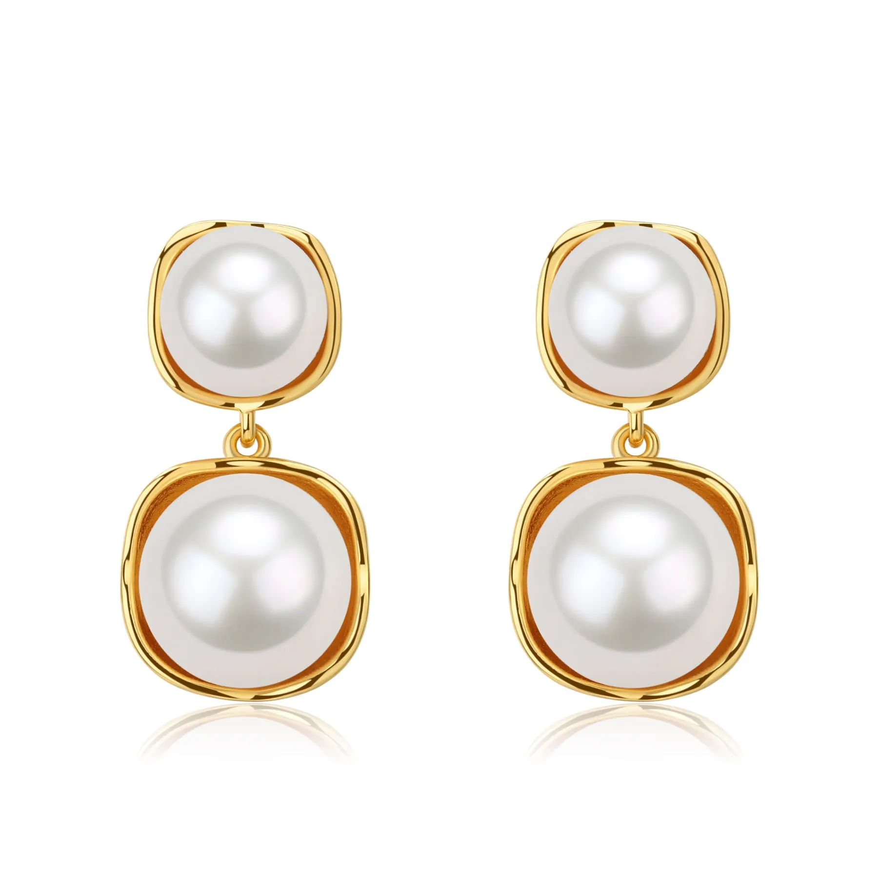 Double Freshwater Pearl & Eulalie  Earrings