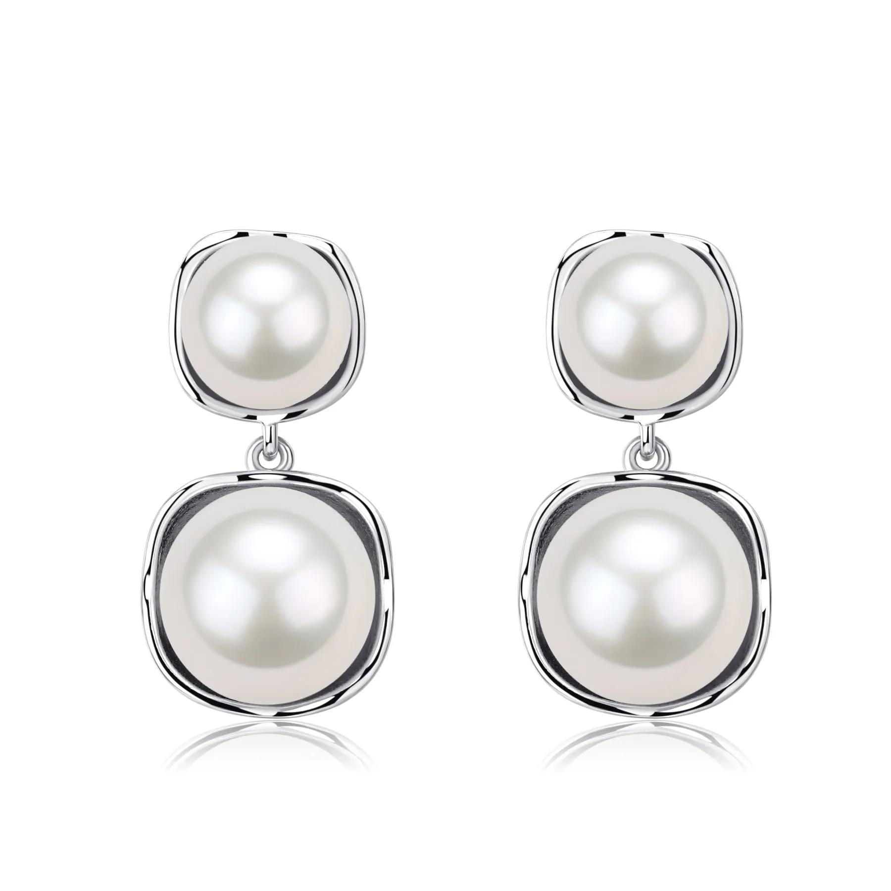 Double Freshwater Pearl & Eulalie  Earrings