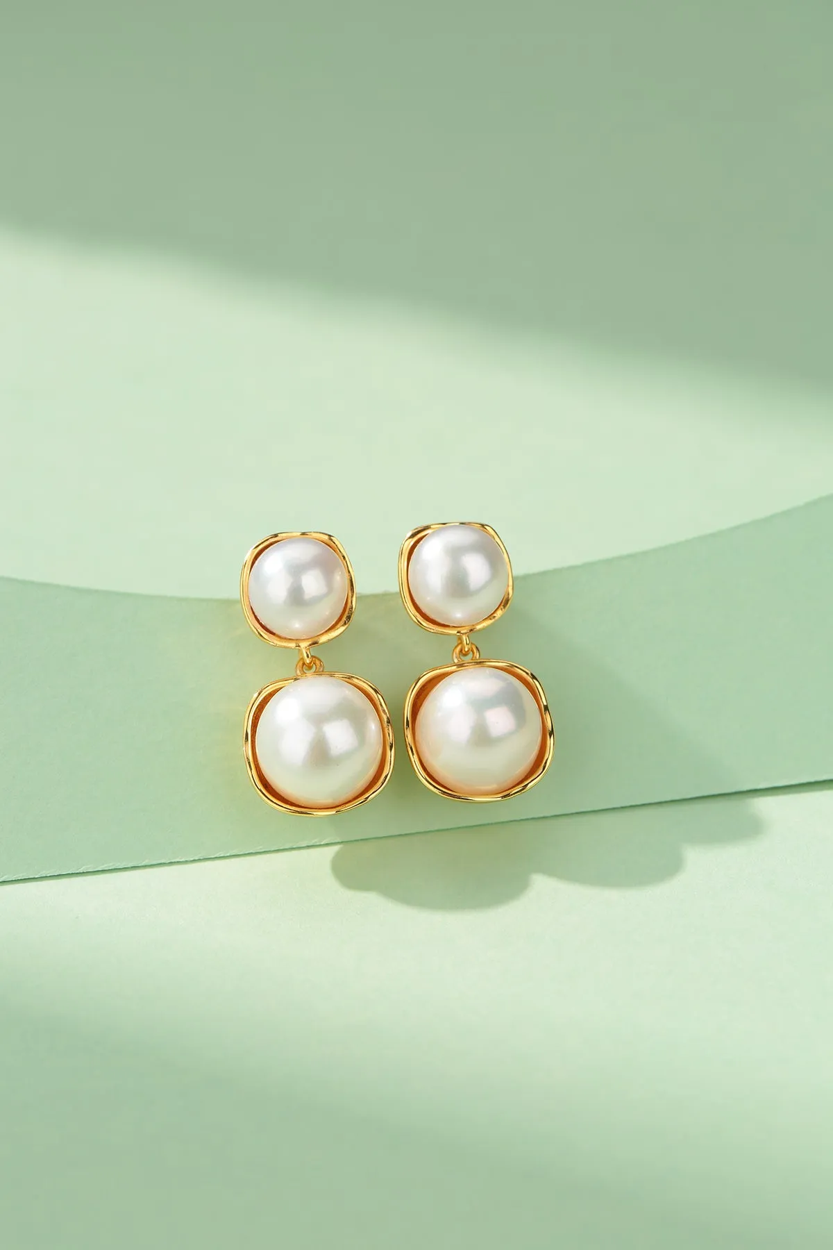 Double Freshwater Pearl & Eulalie  Earrings