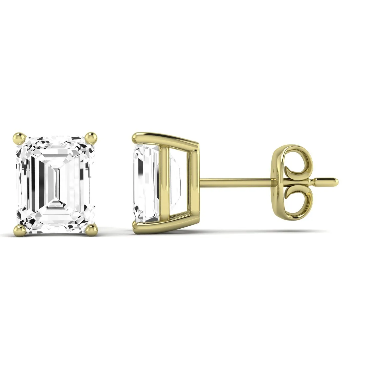 Elowen Emerald Cut Moissanite Stud Earrings