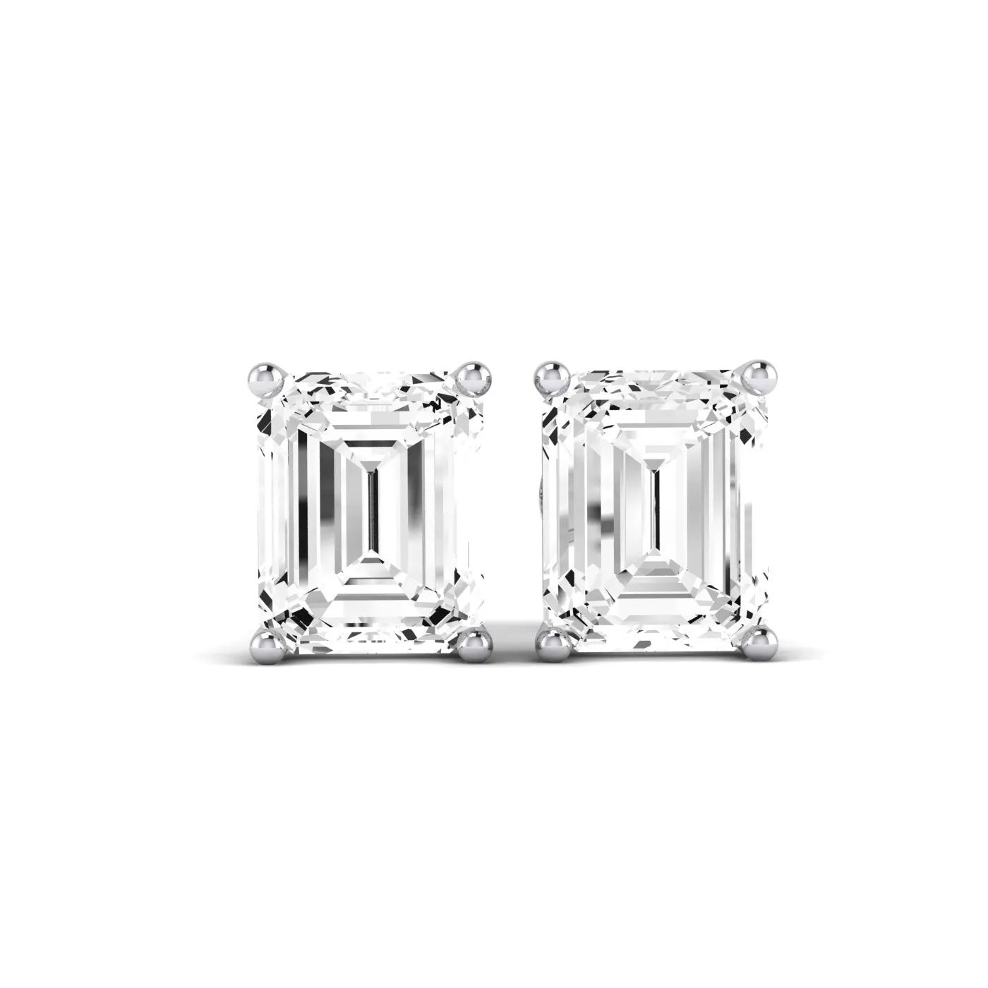 Elowen Emerald Cut Moissanite Stud Earrings