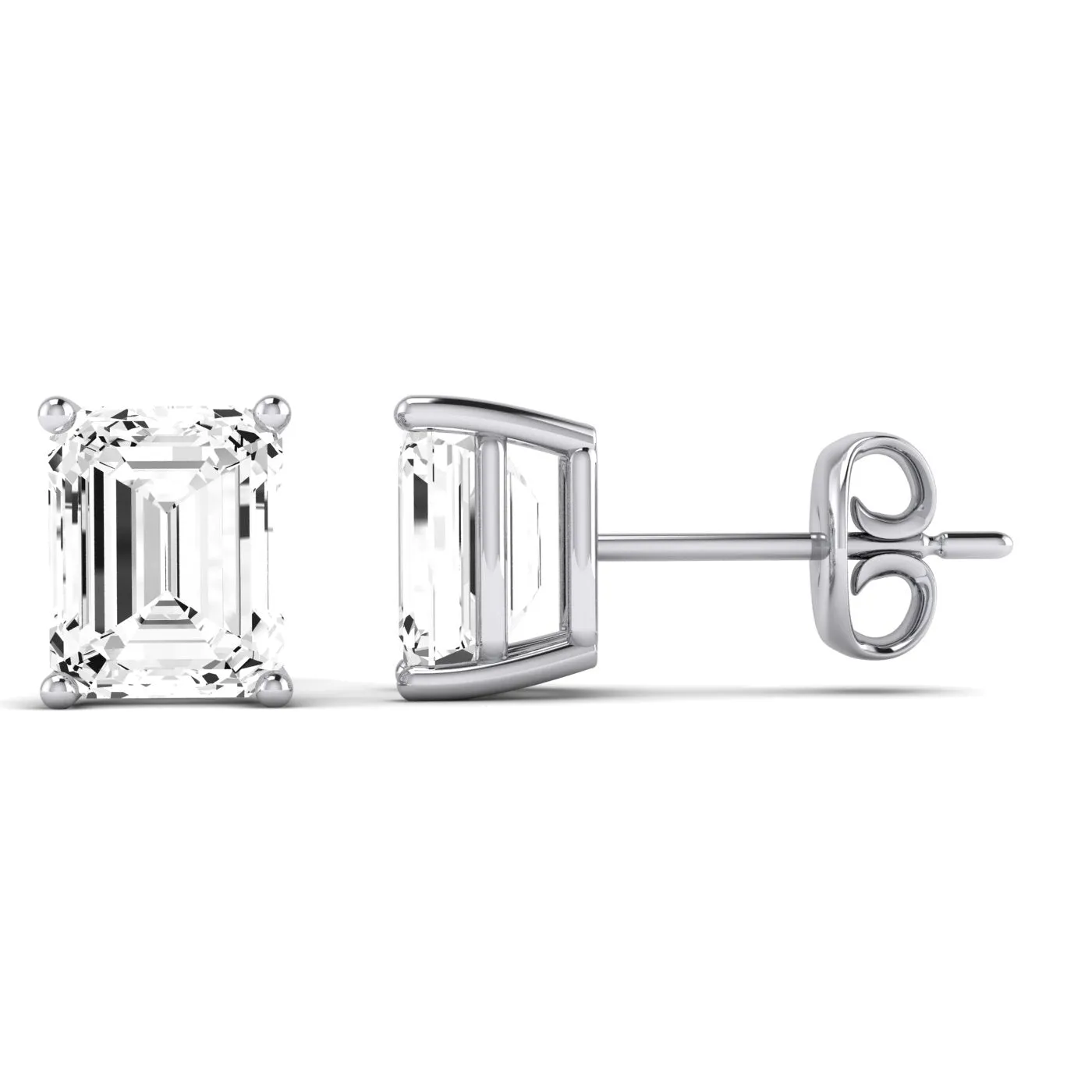 Elowen Emerald Cut Moissanite Stud Earrings
