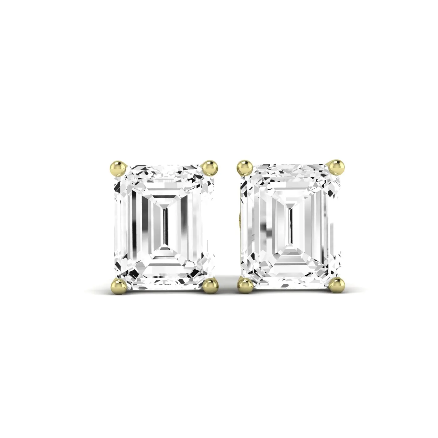 Elowen Emerald Cut Moissanite Stud Earrings