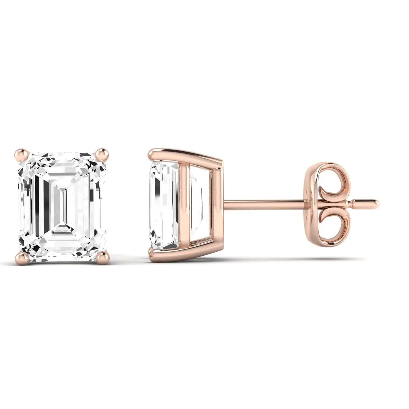 Elowen Emerald Cut Moissanite Stud Earrings