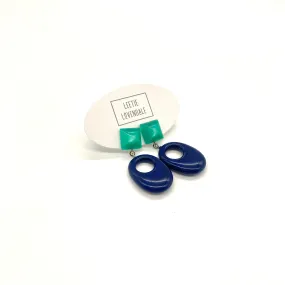 Emerald & Cobalt Drop Earrings