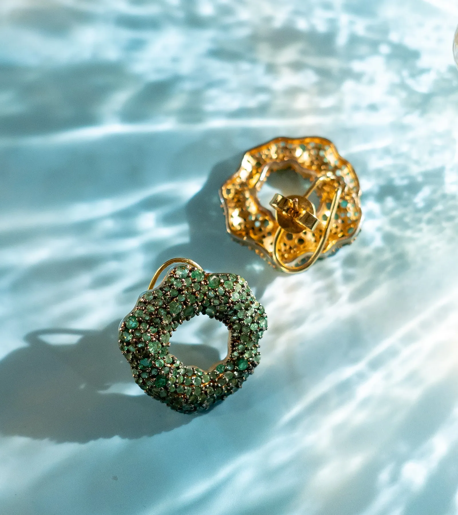 Emerald Asymmetrical Stud | Earrings