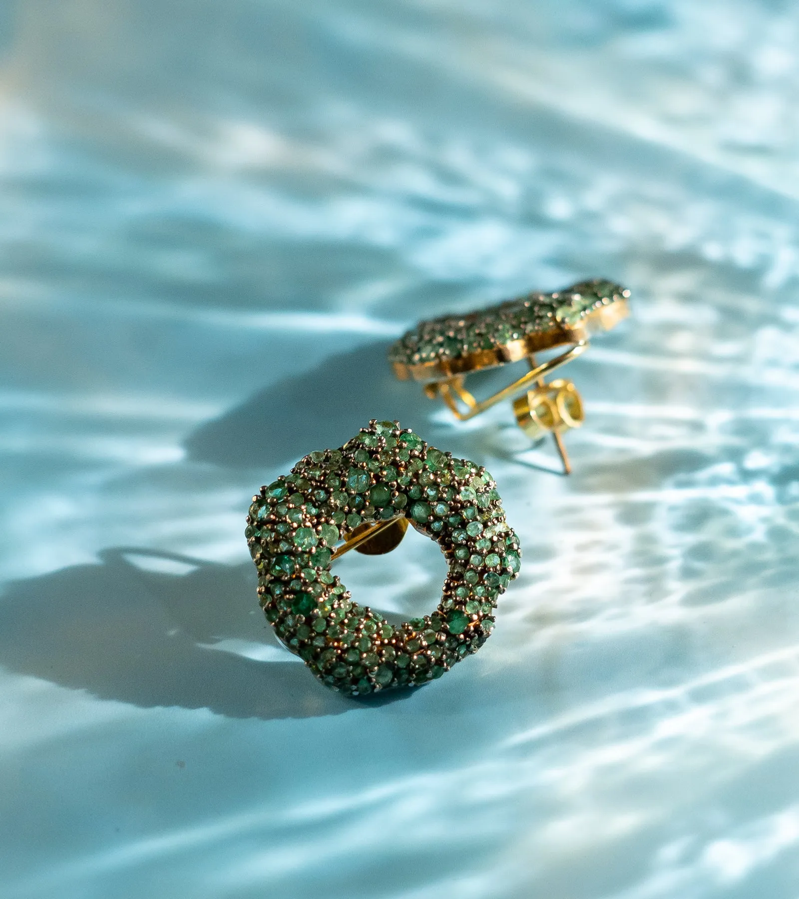 Emerald Asymmetrical Stud | Earrings