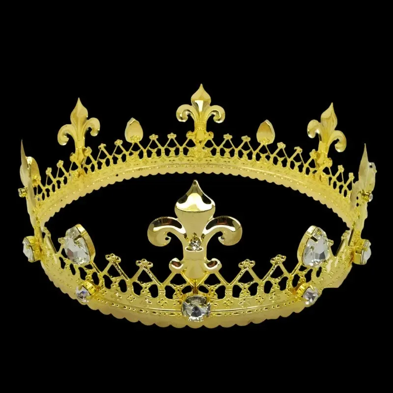Empire Golden Crown Men's and Women's Role Stage Playing King Queen Retro Hair Accessory