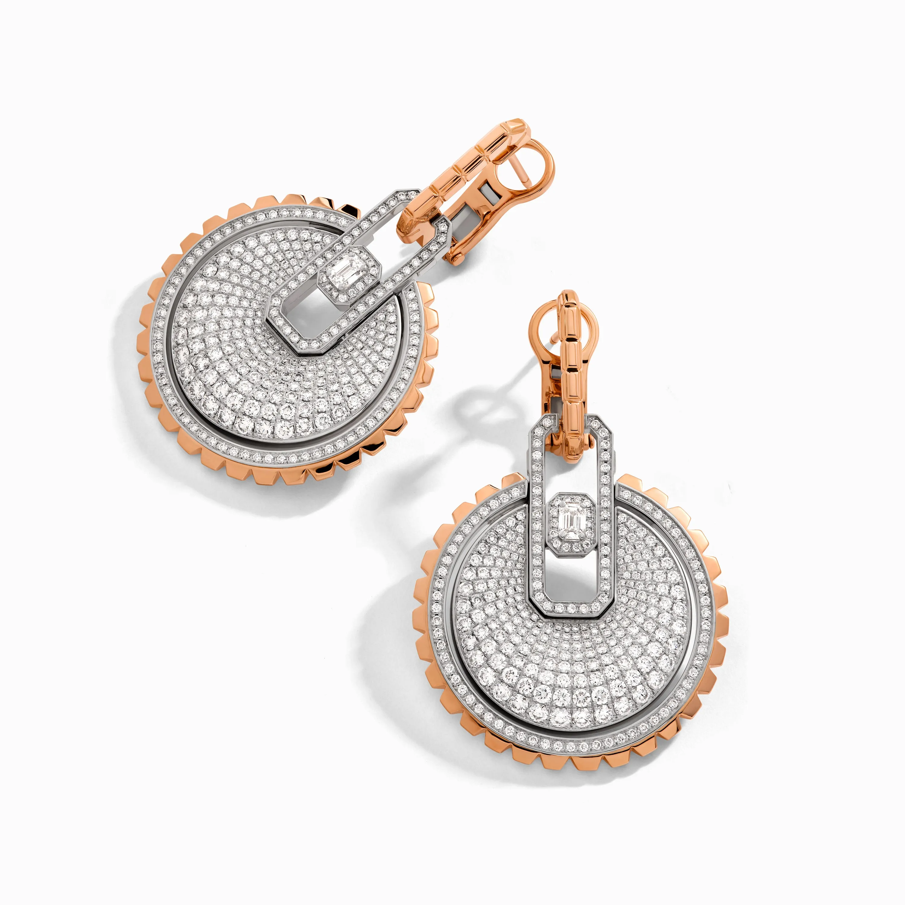 Empire Two-Tone Diamond Medium Statement Earrings