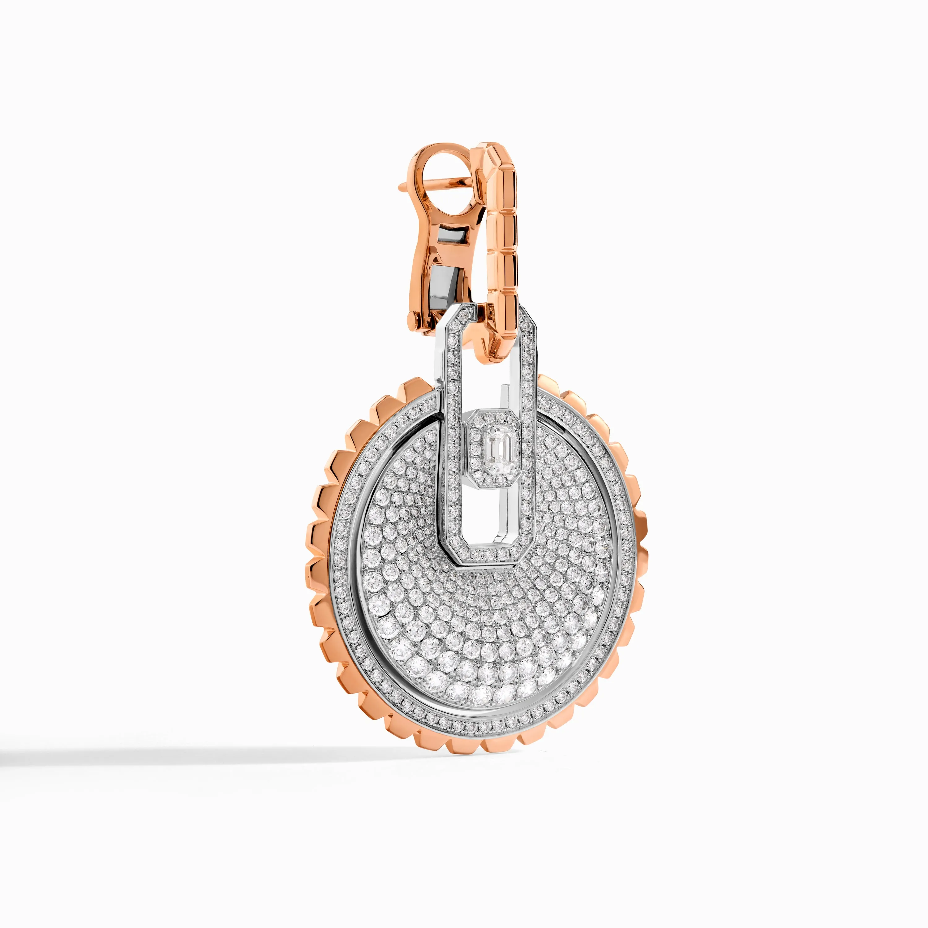 Empire Two-Tone Diamond Medium Statement Earrings