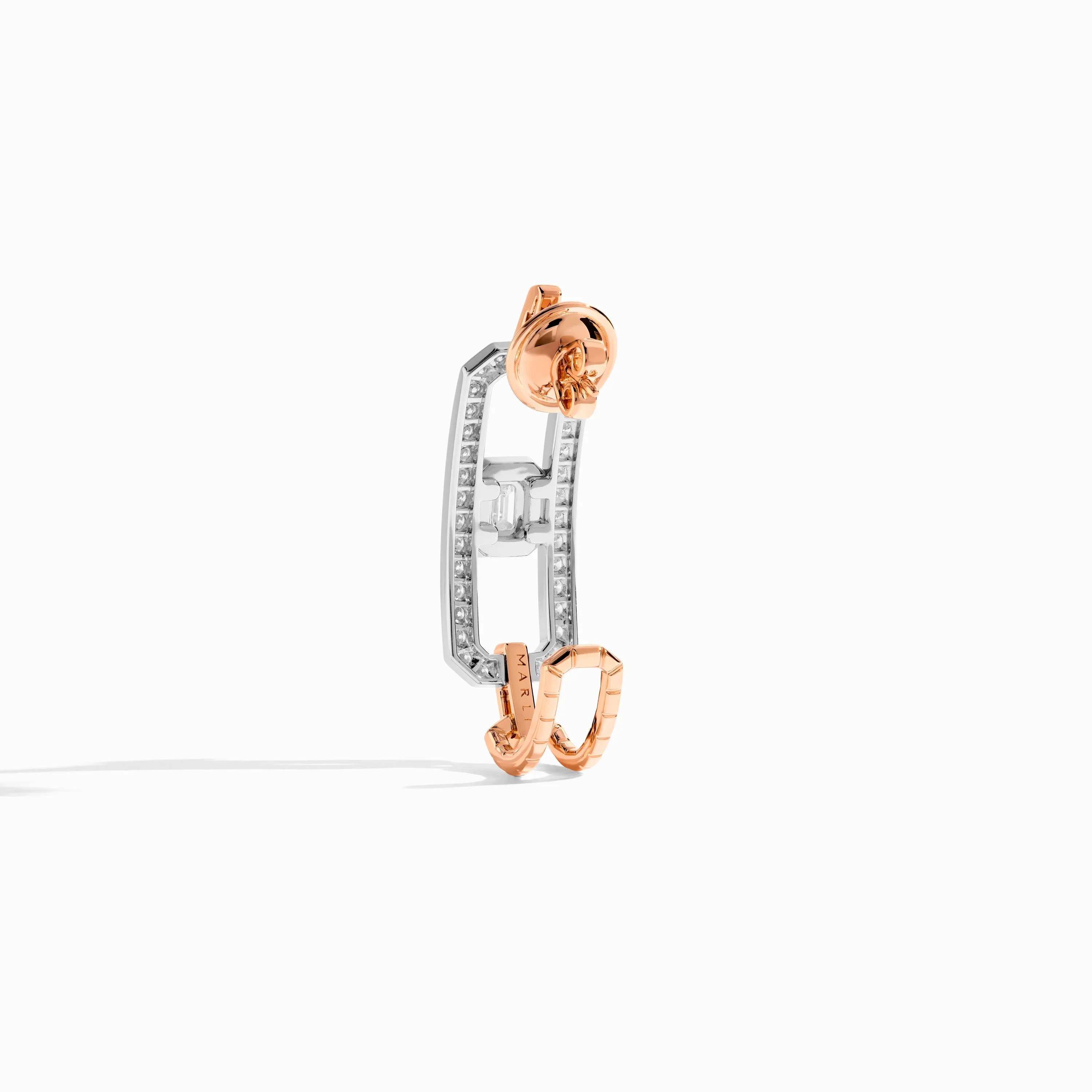 Empire Two-Tone Diamond Statement Open Link Earrings
