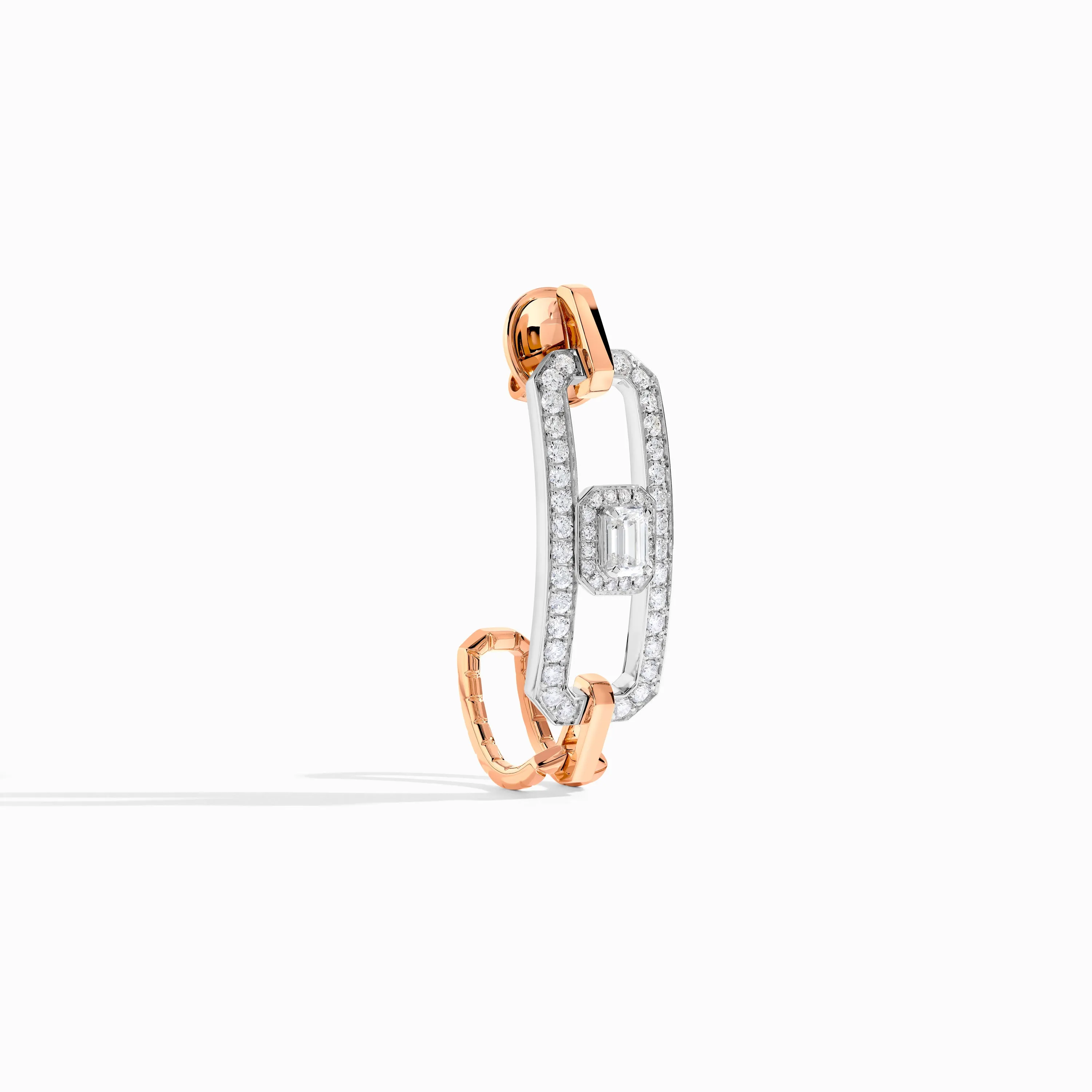 Empire Two-Tone Diamond Statement Open Link Earrings