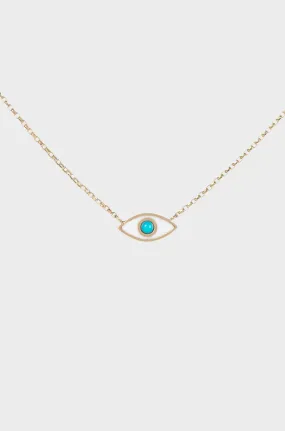ENAMEL TURQUOISE EVIL EYE NECKLACE