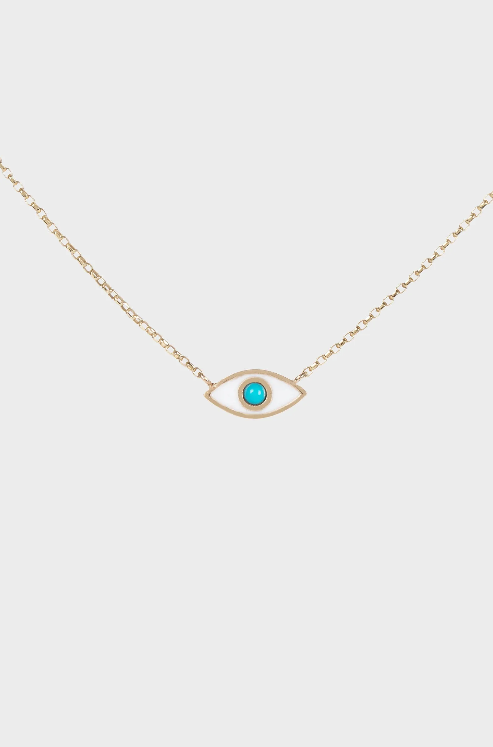 ENAMEL TURQUOISE EVIL EYE NECKLACE