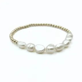 Erin Gray - Baroque Row Pearl Bracelet in 14k Gold Filled