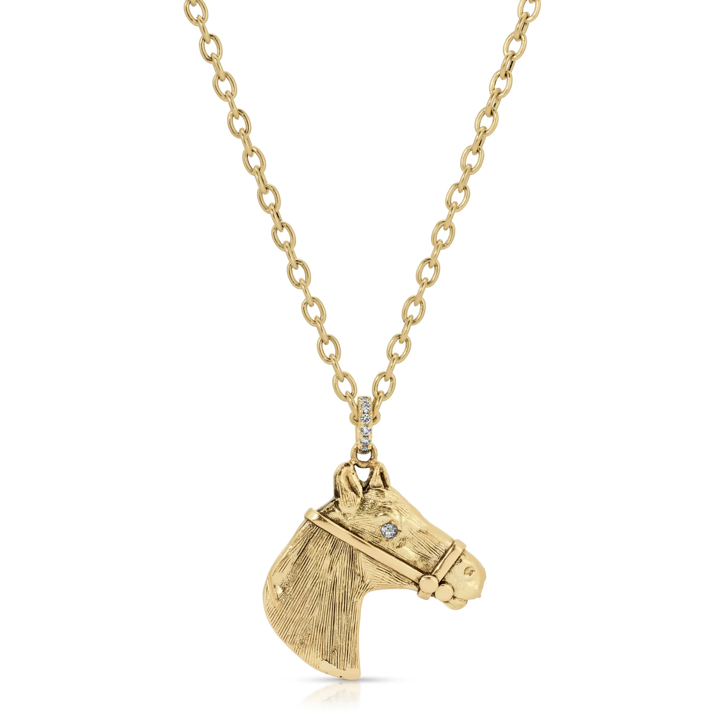 Estate Horse Pendant with Diamond Eyes