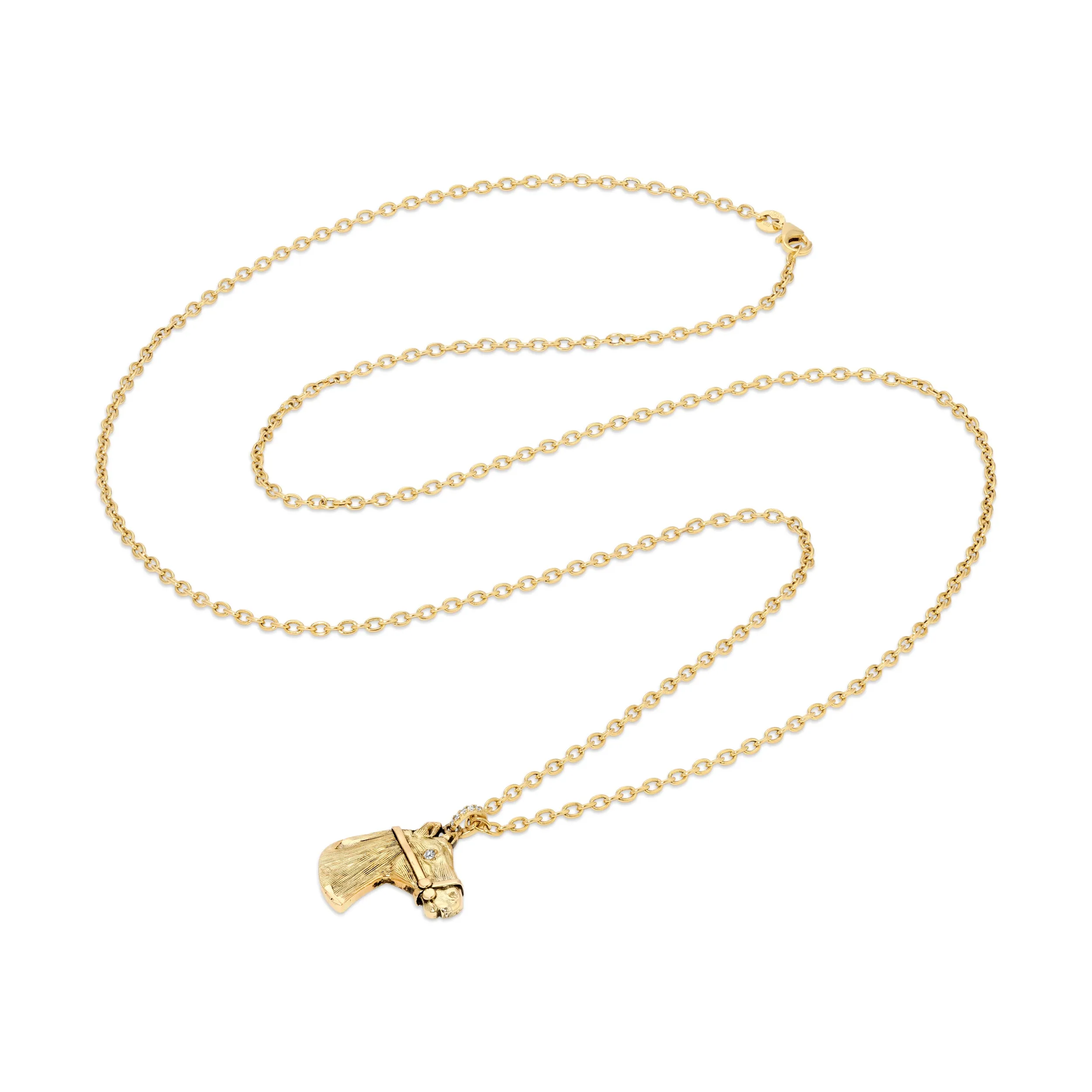 Estate Horse Pendant with Diamond Eyes