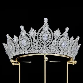 European and American Gorgeou Crystaly Crown Cubic Zirconia Bride Headband Wedding Headdress GH0049
