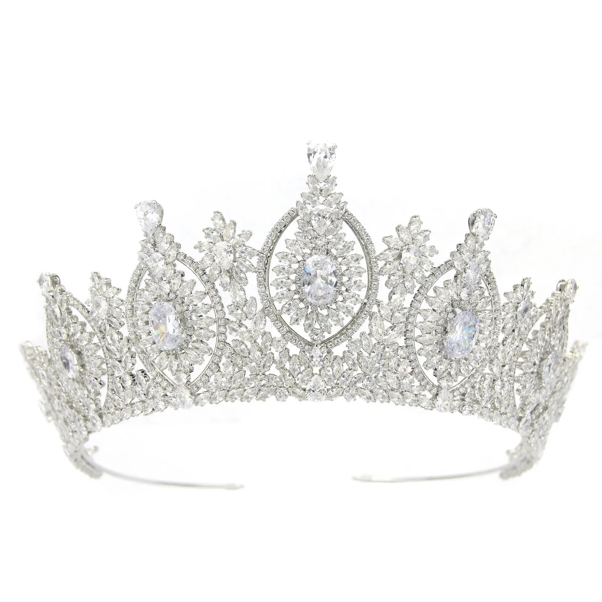 European and American Gorgeou Crystaly Crown Cubic Zirconia Bride Headband Wedding Headdress GH0049