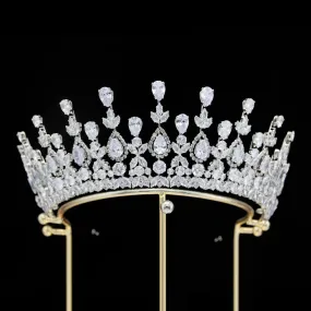 European and American Gorgeou Crystaly Crown Cubic Zirconia Bride Headband Wedding Headdress GH0149