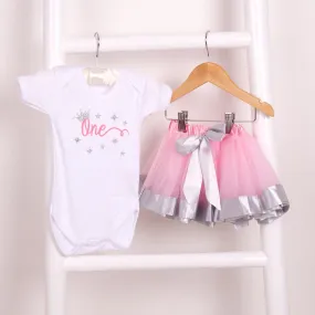 Ex Display Baby Silver Satin Edge Tutu