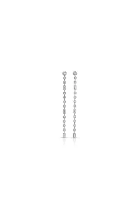 Extra Long Platinum Drop Earrings