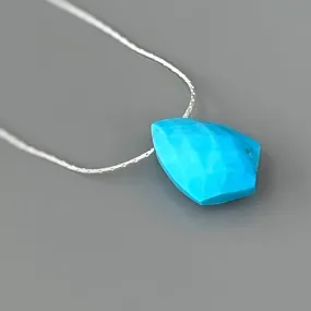 Facetted Turquoise Necklace Sterling Silver Handmade Turquoise Choker