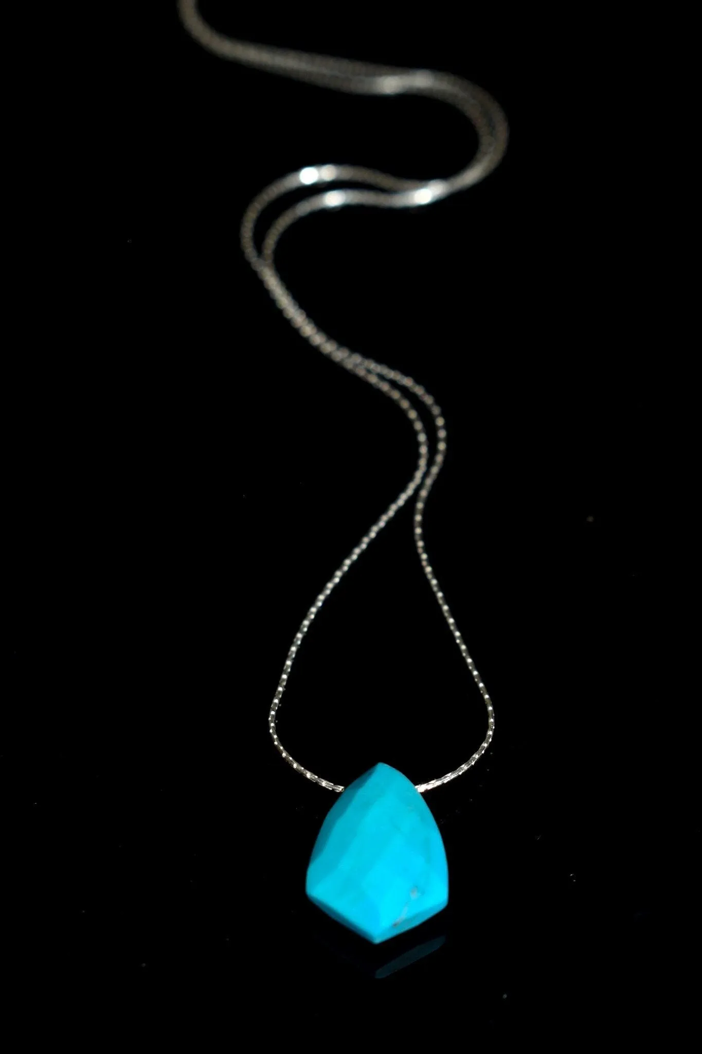 Facetted Turquoise Necklace Sterling Silver Handmade Turquoise Choker