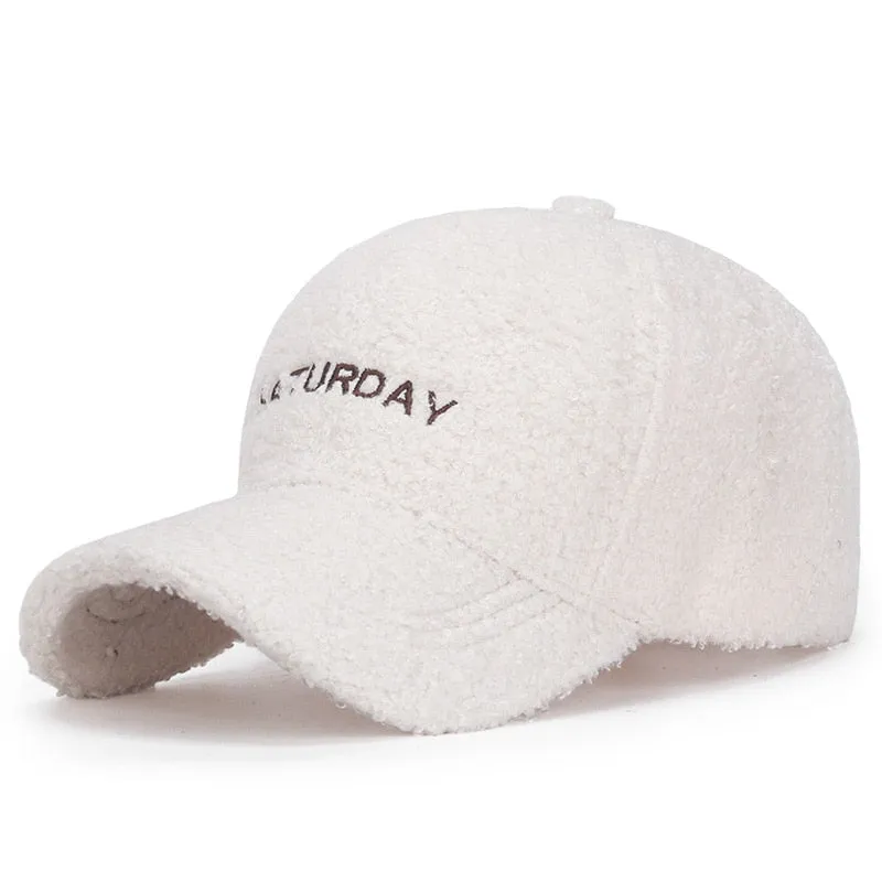 Fashion Wool Thicken Warm Women Men Baseball Cap Autumn Winter Lady Male Casquette Cap Hat For Men Women