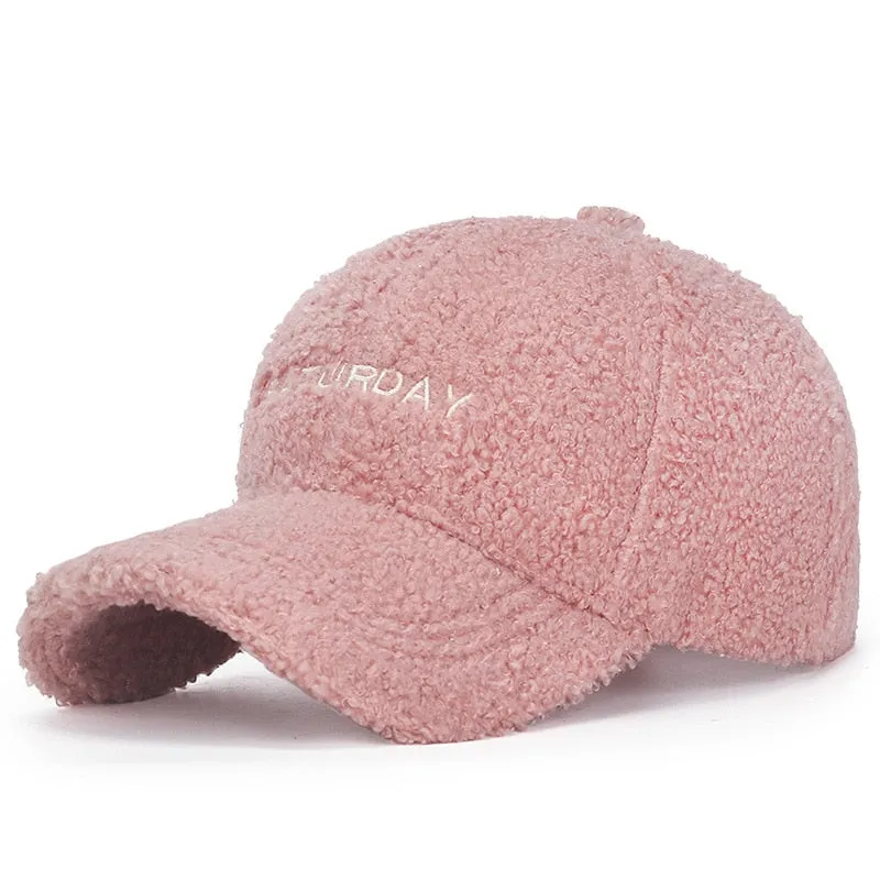 Fashion Wool Thicken Warm Women Men Baseball Cap Autumn Winter Lady Male Casquette Cap Hat For Men Women
