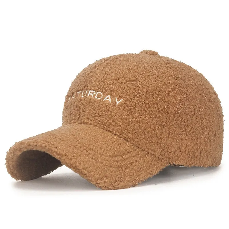 Fashion Wool Thicken Warm Women Men Baseball Cap Autumn Winter Lady Male Casquette Cap Hat For Men Women